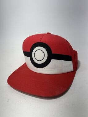Pokemon Pokeball Snapback Hat – Red & White